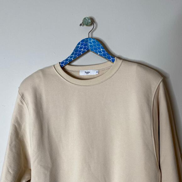 FRANKIE SHOP Vanessa Sweatshirt Vanilla Organic Cotton Shoulder Pads Medium - Picture 3 of 9